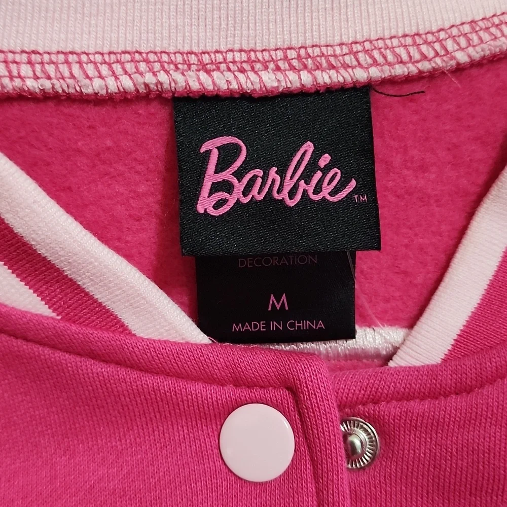 Barbie Fleece Snap Varsity Jacket NWT - Picture 3 of 4